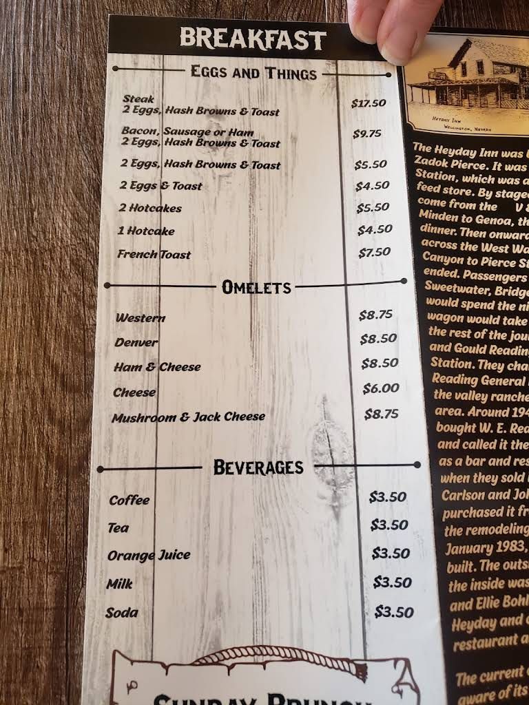 Heyday Inn Menu 2