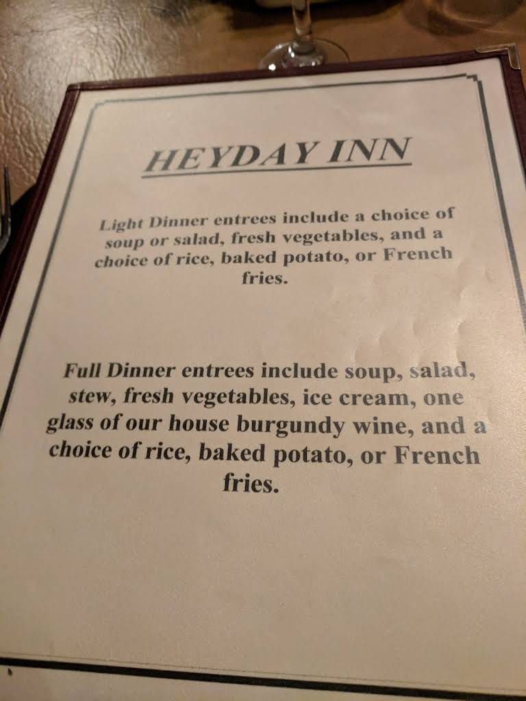 Heyday Inn Menu 6